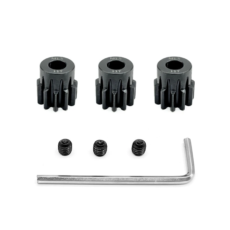 Remote Control Car Gear M1.5 Modulus 8.0 Inner Hole Chrome Steel 11-30T Motor Gear 3 Sets Including M5 Machine Meter