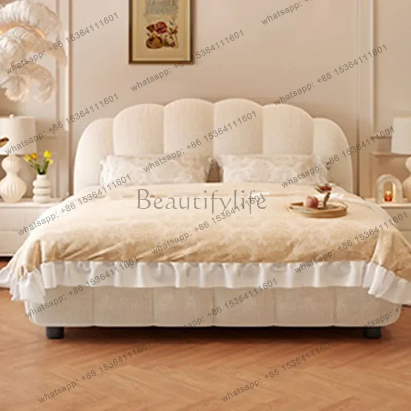 Modern Simple Massage Bed Bedroom Frame Double Queen Floor Full Wooden European Bed Sleeping Princess Beliche