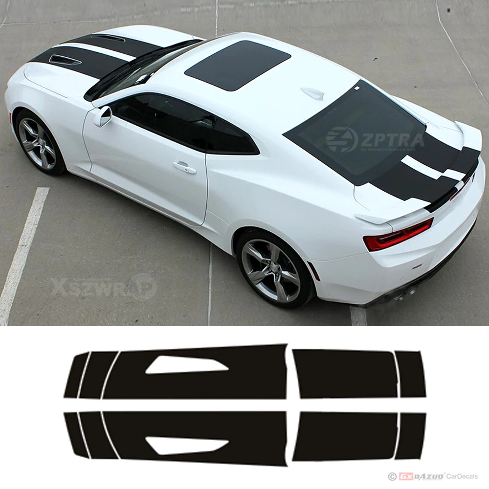 

2016-2018 For Camaro Racing Stripes CAM SPORT Rally Vinyl Graphics | Premium Auto Vinyl Decals Matte Black Car Sticker