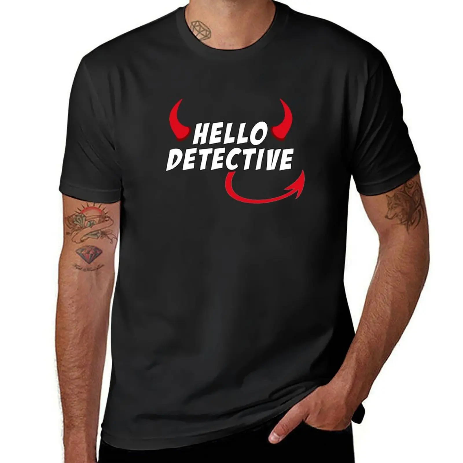 Hello Detective / Lucifer T-Shirt anime hippie clothes quick drying mens funny t shirts