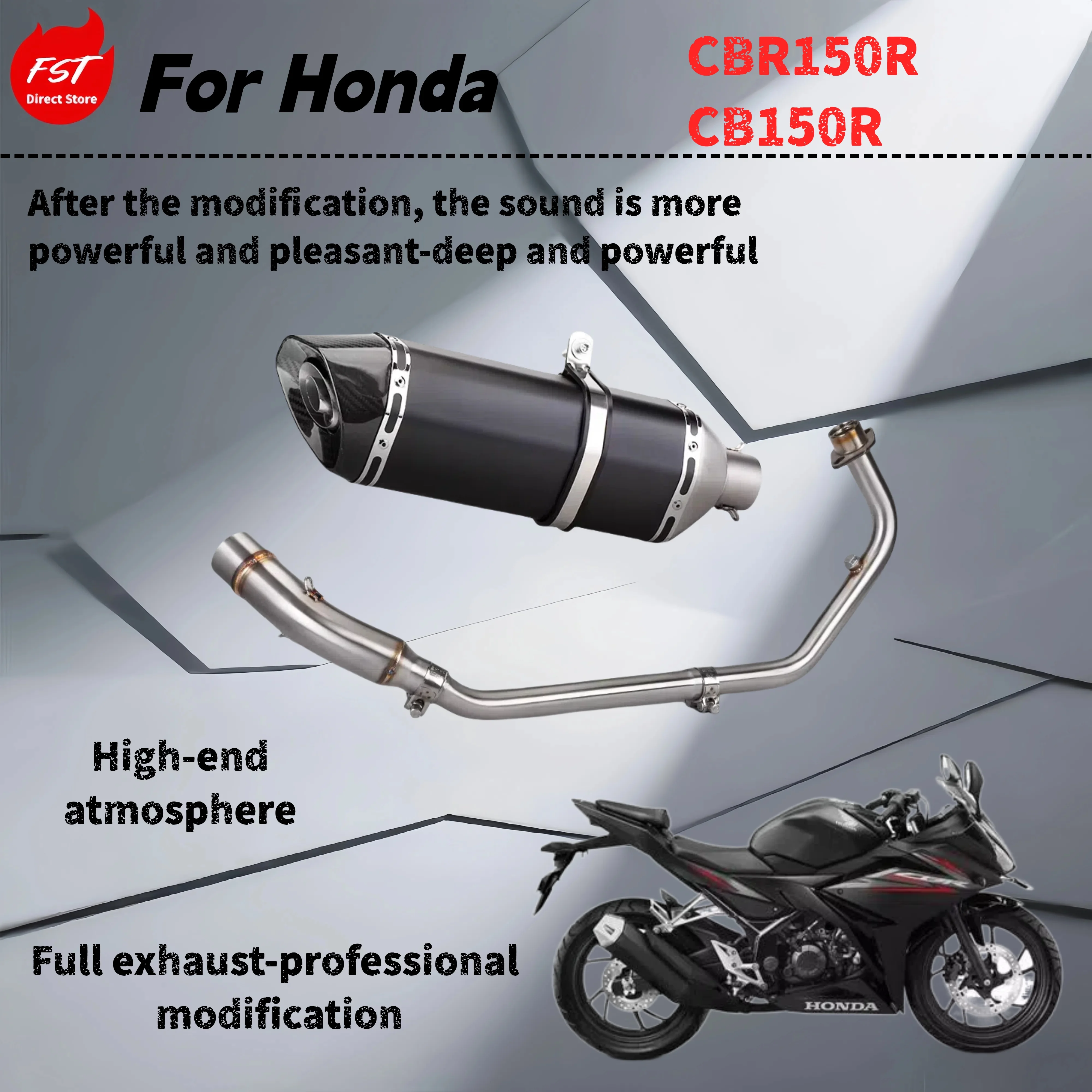 

Для Honda CBR150R/CB150R — модифицированная полная выхлопная труба — звук глубокого, богатого и мощного.