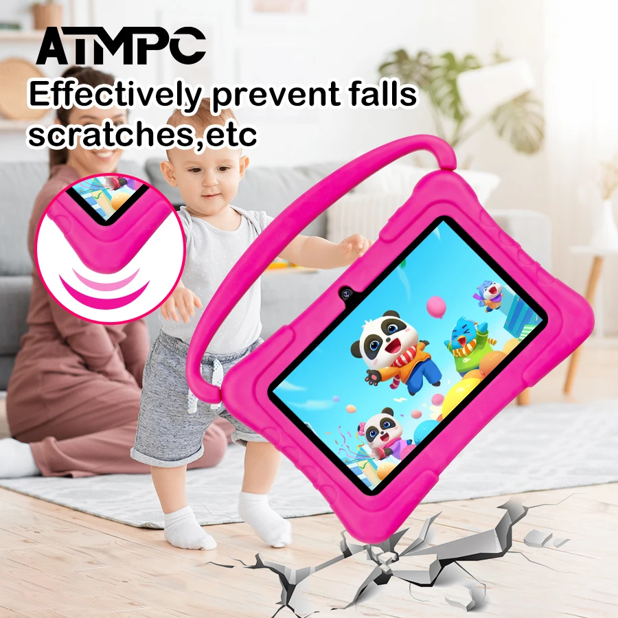 ATMPC Kids Tablet PC with iWawa Android 11 7 inch Tablet 3GB RAM+32GB ROM 2.4G WIFI Bluetooth 4.2 , Children\'s learning tablet