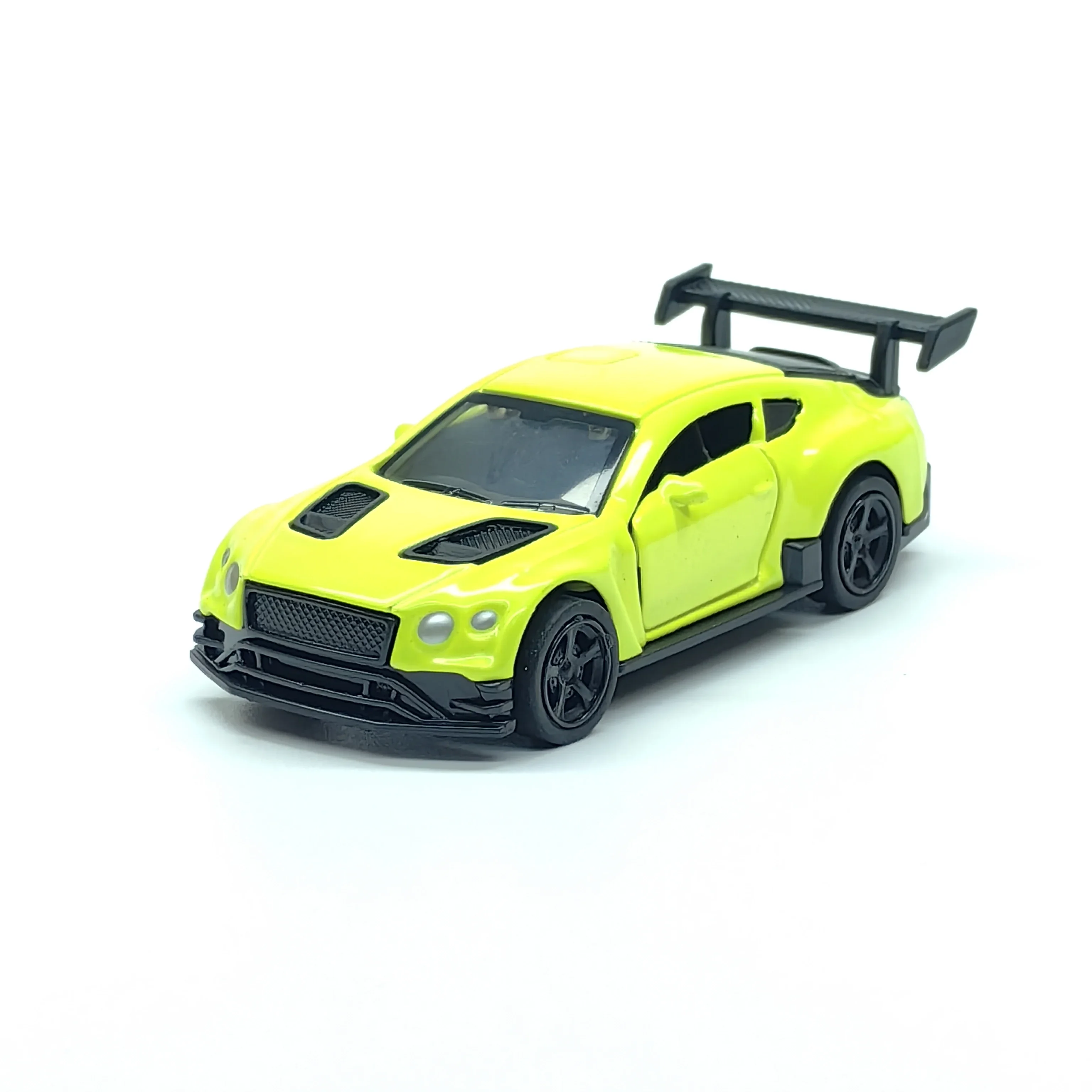 Children’s alloy spring-powered car model. Boy-themed, realistic, collectible, racing car/toy.
