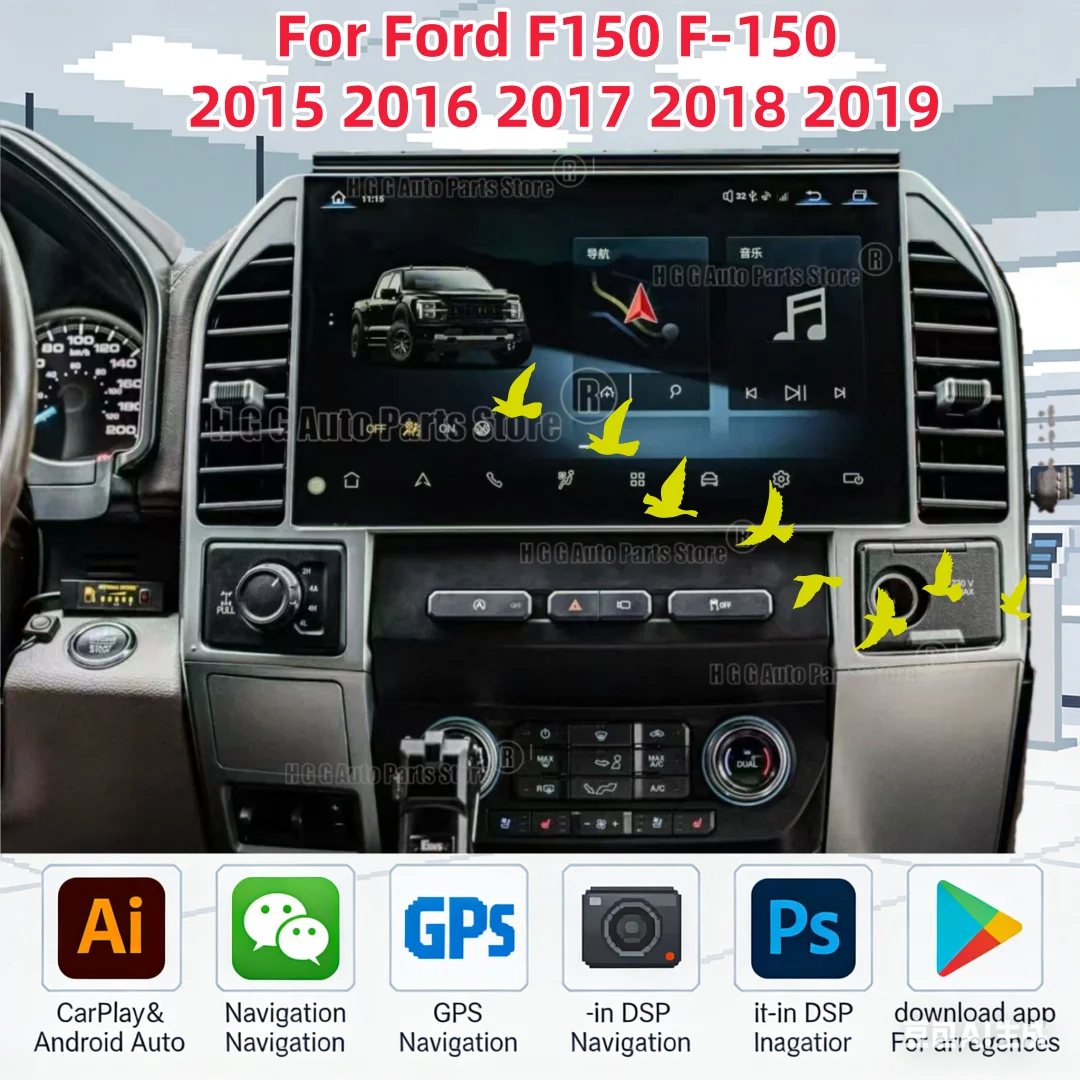 

14,6 "для Ford F150 F-150 2015 2016 2017 2018 2019 Автомобильный радиоприемник Android Auto Carplay Мультимедийный плеер GPS Navi Стерео HeadUnit DS