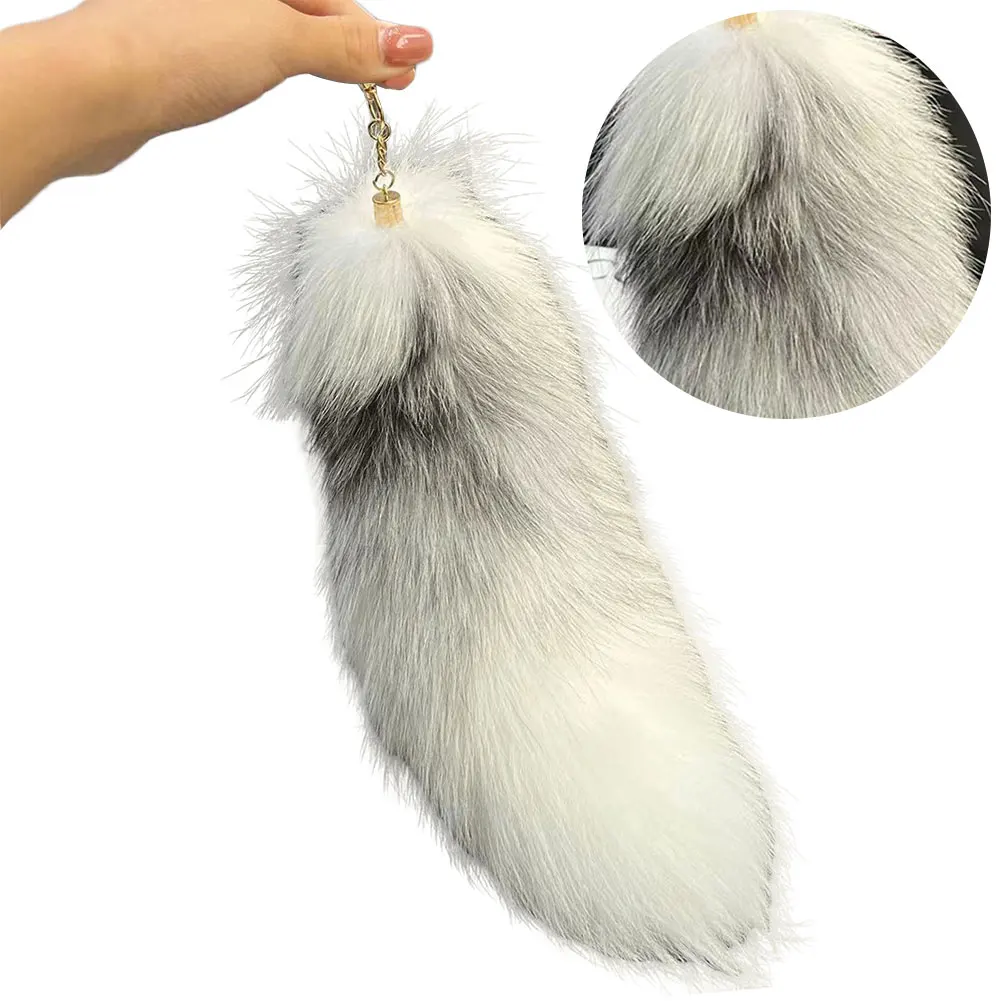 Huge Fluffy Faux Fur Fox Tail Keychain Therian Tail Fox Tail Keychain Handbag Key Chain Fluffy Fur Key Chain Gift for Women Girl