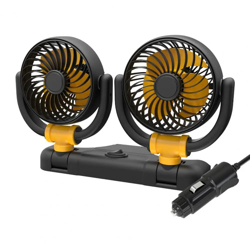 

Car Cooling Fan Multi-angle Rotatable Dual Head Design Ultra-Quiet Fan Personal Cooling Air Conditioner