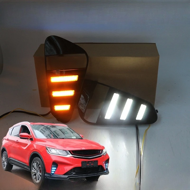 

For Geely Coolray 18-20 for Proton X50 Led Daytime Running Light Front Fog Lamp Modification Dymanic Turn Signal Warning Light
