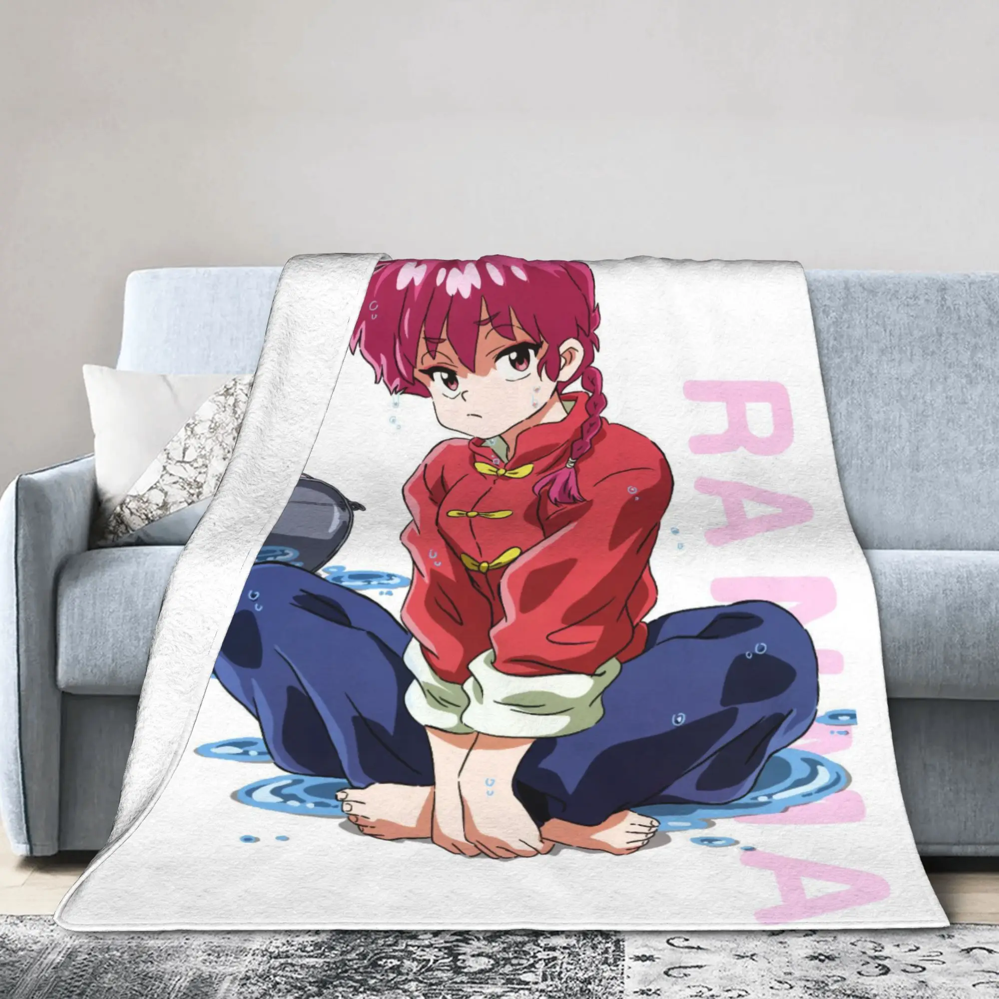 Ranma Japanese Anime Blanket Flannel Spring/Autumn  Multi-function Super Warm Throw Blankets for Bed Couch Rug Piece