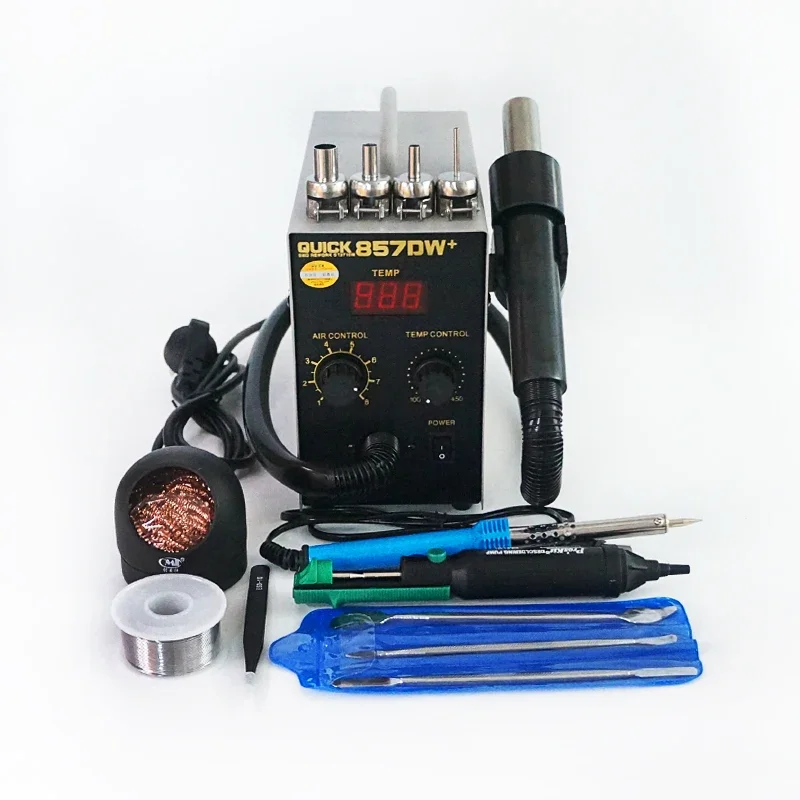 الأصلي QUICK-857DW + محطة لحام مصلحة الارصاد الجوية SMT سبيكة لحام كهربائي بغا إعادة العمل ديسولديرينغ أدوات إصلاح اللحام 220 فولت