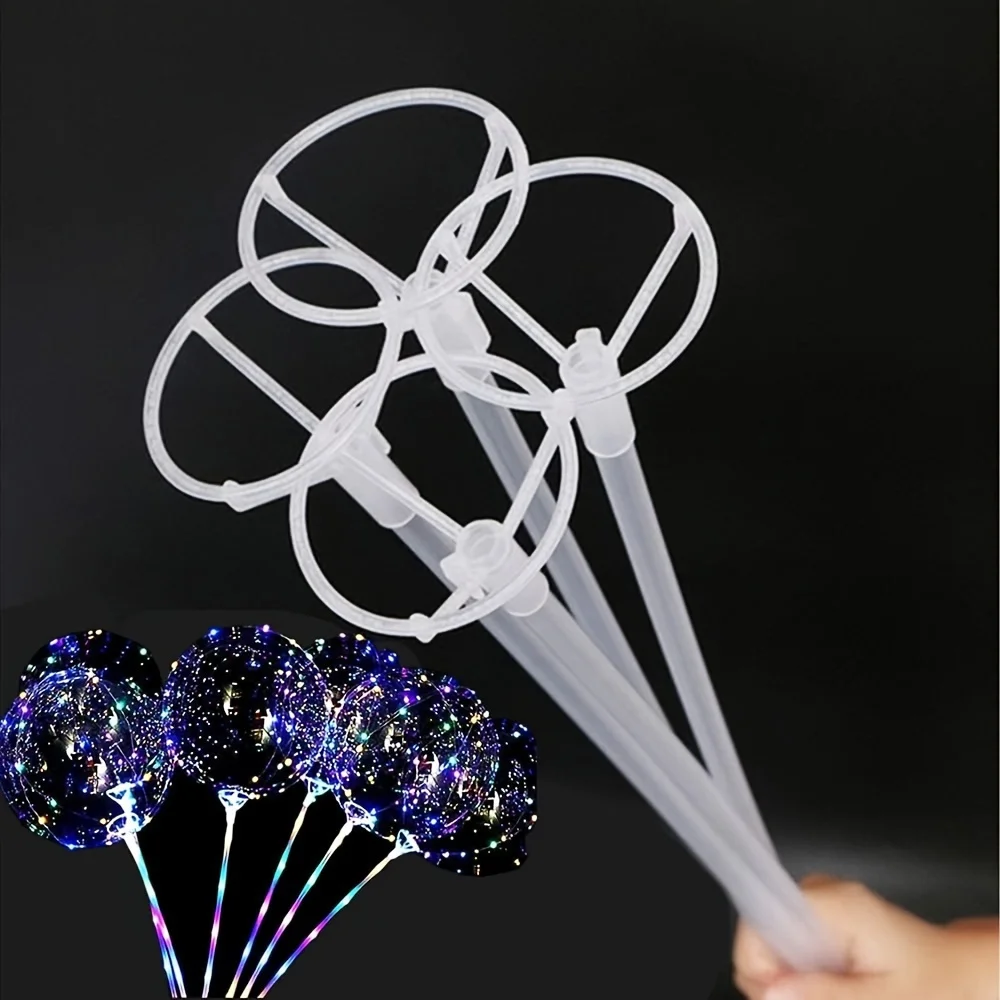 50PCS Transparent Bobo Balloon Stick Stand with Cup - Perfect for Wedding, Valentine's Day, Party, and Event Decoration