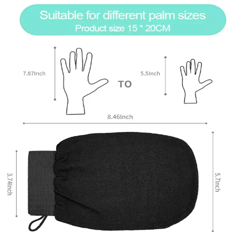 قفاز تقشير مزدوج الجانب قابل لإعادة الاستخدام - منظف الجسم من السيليكون لإزالة الجلد الميت بشكل فعال وتنظيف الحمام العميق