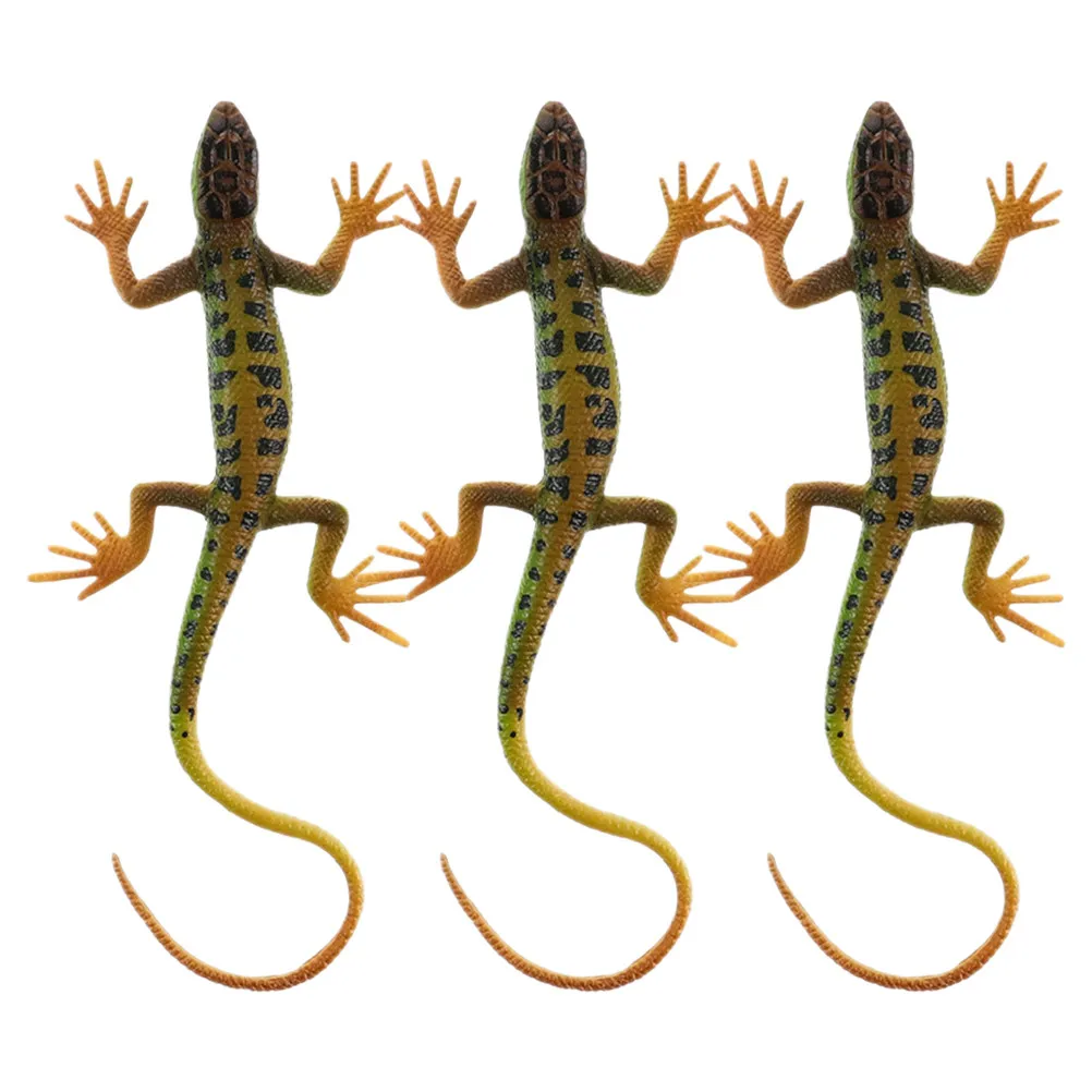 

3Pcs Simulation Lizard Four-Legged Realistic Fake Reptile Decoration Lifelike Animal Figure Home Garden Scene Lizard Model