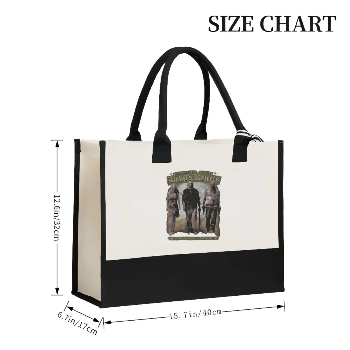 الشيطان يرفض روب زومبي 2026 وصول جديد موضة عملية واسعة قابلة لإعادة الاستخدام حمل حقيبة نمط طباعة 2 لهجة الثقيلة لار