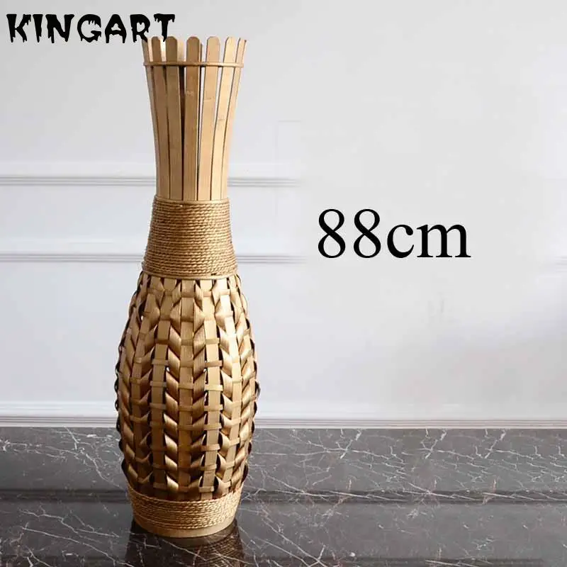 

Large Floor Vase Home Decor Living Room Bamboo Big Size Vase Retro Grand Vase Craft Gold Flower Pot Big Tall Vase On Floor K212