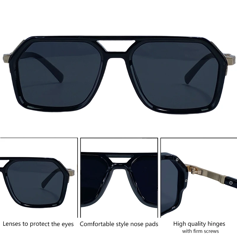 Vintage Steampunk Polarized Sunglasses Women Double Bridge  display picture 1