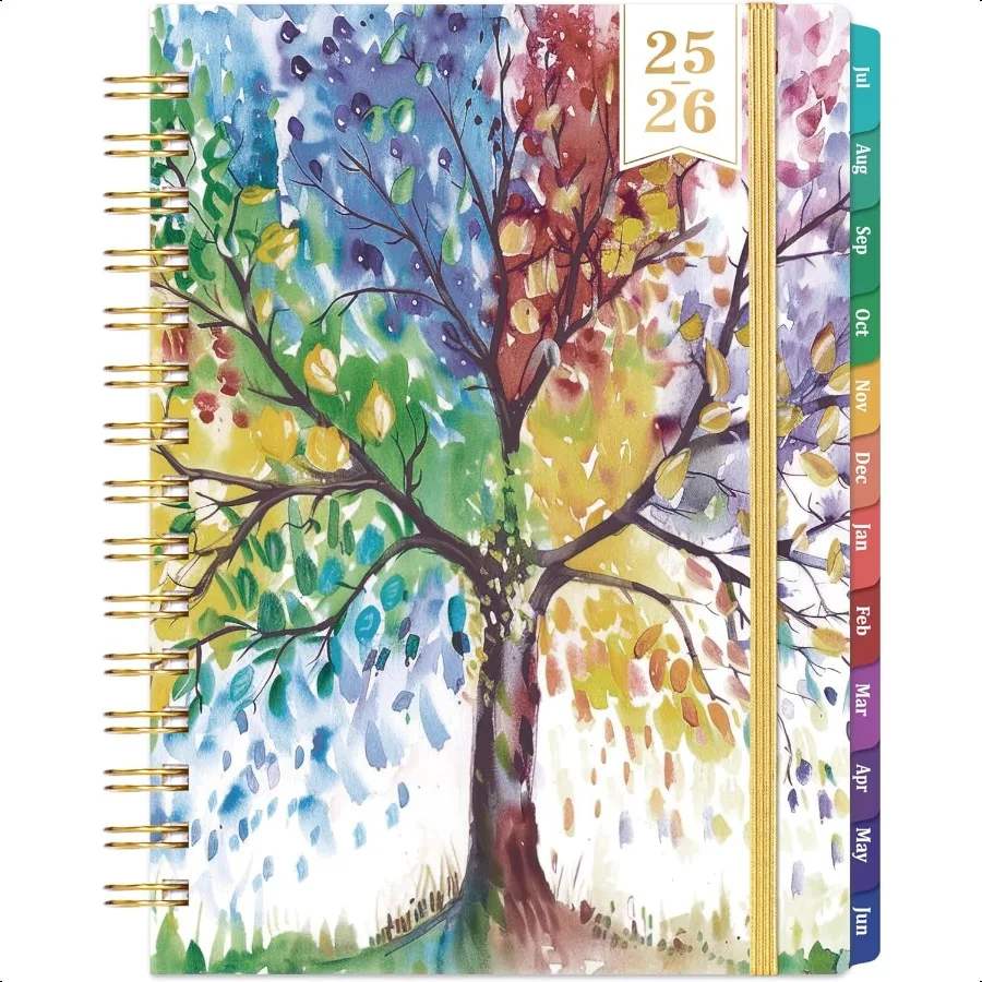 

20252026 Academic 20252026 Weekly and Monthly July 2025 June 2026 6.4"x 8.5" with Elastic Closure Inner Pocket Coated Tabs