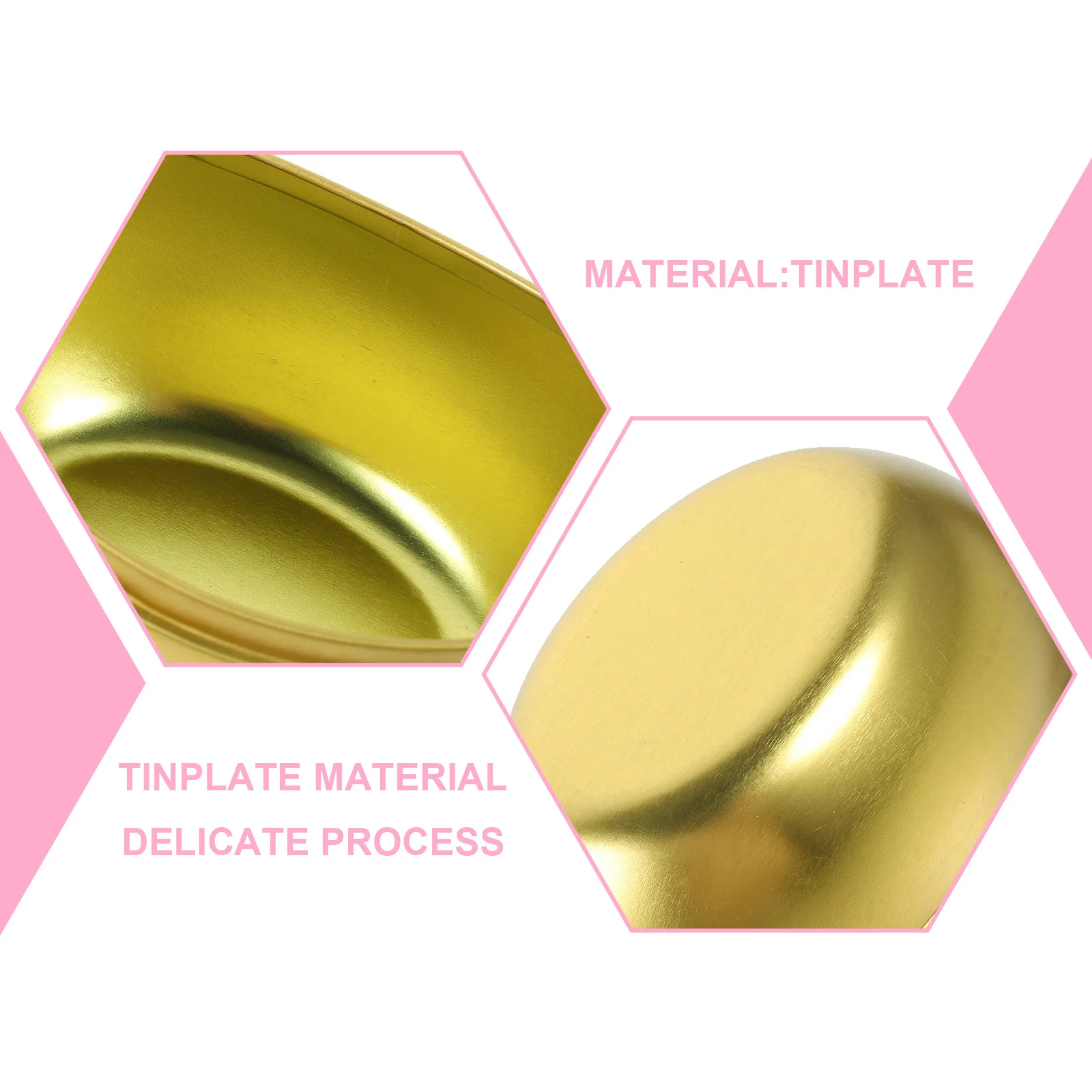 

3Pcs Ingot Shaped Tinplate Box Exquisite Design Not Easy to Fade Multipurpose Storage Container for Festivals Parties