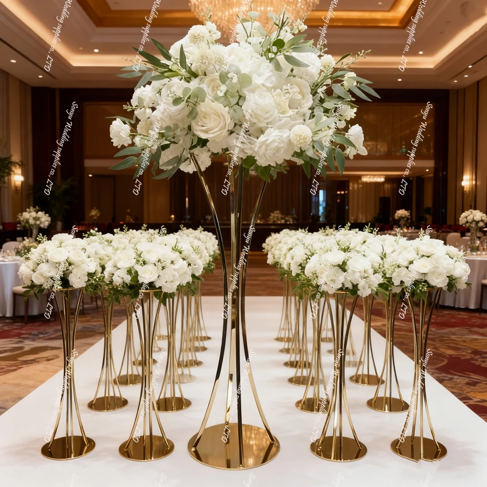 

10pcs)50cm-100cm)f25 Wedding Party Table Centerpiece Decor trumpet Flower Stand Display white/sliver/black Gold Flower Stand