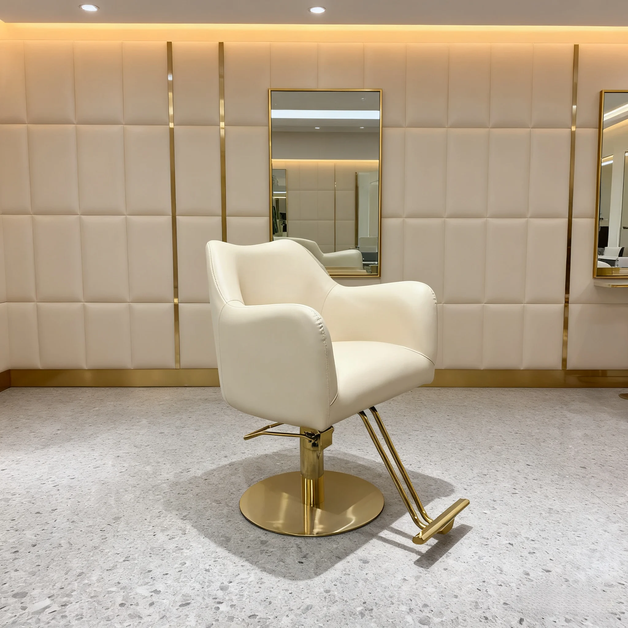 

High-End Vintage Men's Barbershop Chair Synthetic Leather Hair Cutting Salon Chair with Oil Head for Professional Hair Salon