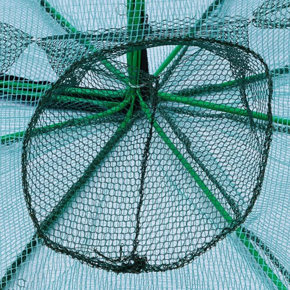 Hochwertiges, Langlebiges, Faltbares Fischernetz 40~82cm 6/8/10 Löcher Sechseckiges Achteckiges Netz Nylon Fischfalle Käfignetz Werkzeug – Detail 2