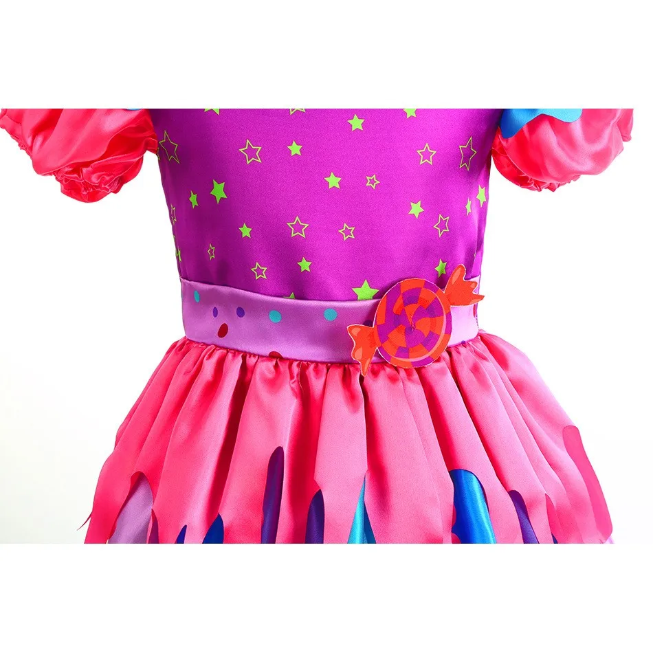 New Sweet Lollipop Candy Girl Dress Carnival Party Little Kids Birthday Costume Fancy Rainbow Tutu Children Wedding Clothes