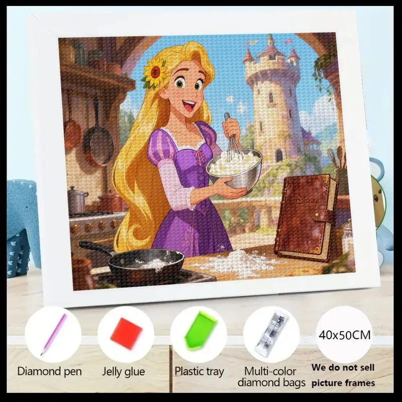 

1 шт., алмазная живопись принцессы Диснея Рапунцель, 5D полный набор сверл, сделай сам, яркий набор со стразами и Рапунцель, Bakin