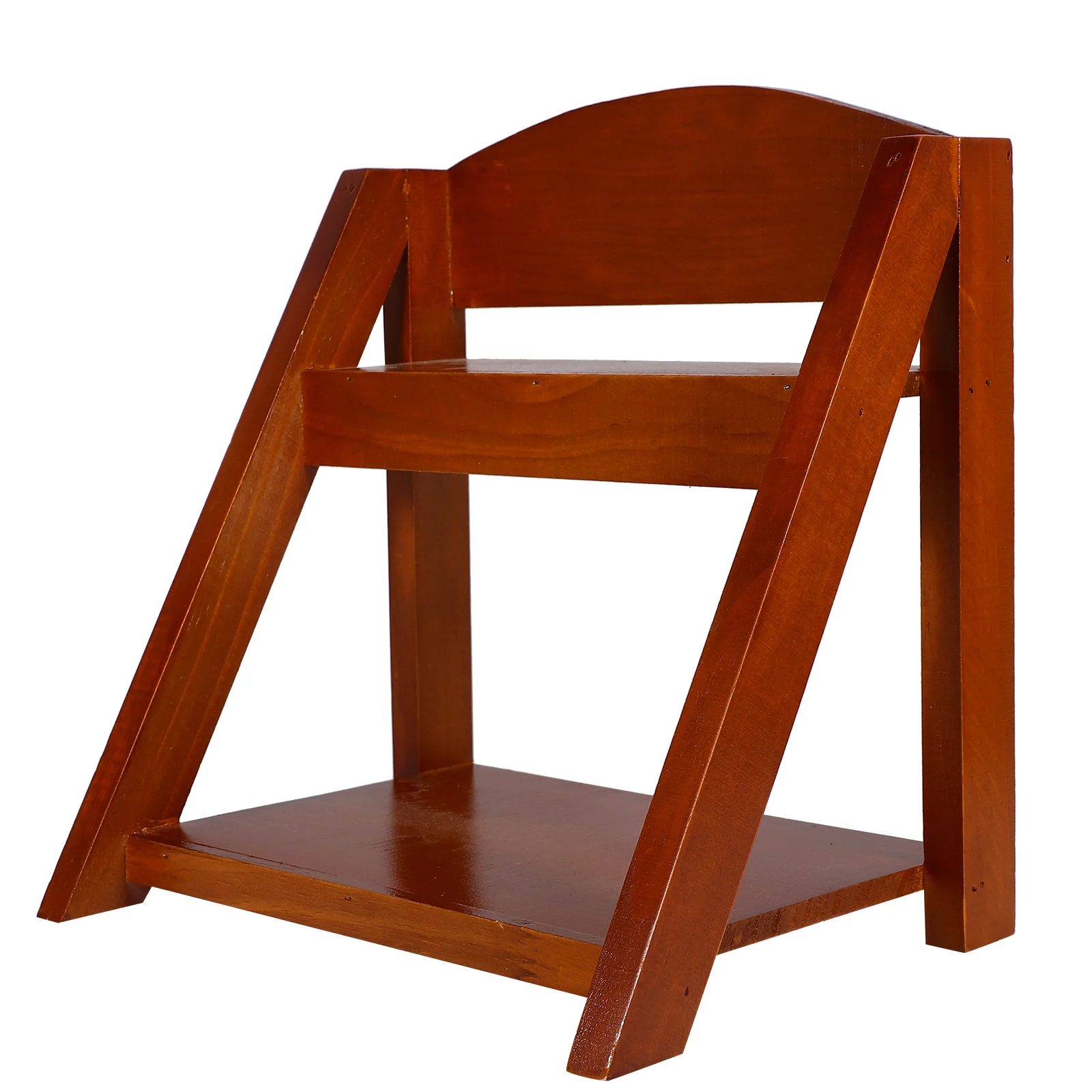 

Wooden 2-Tier Storage Rack Trapezoidal Design For Bathroom Kitchen Organizer Spice Jar Shelf Desktop Makeup Storage Home