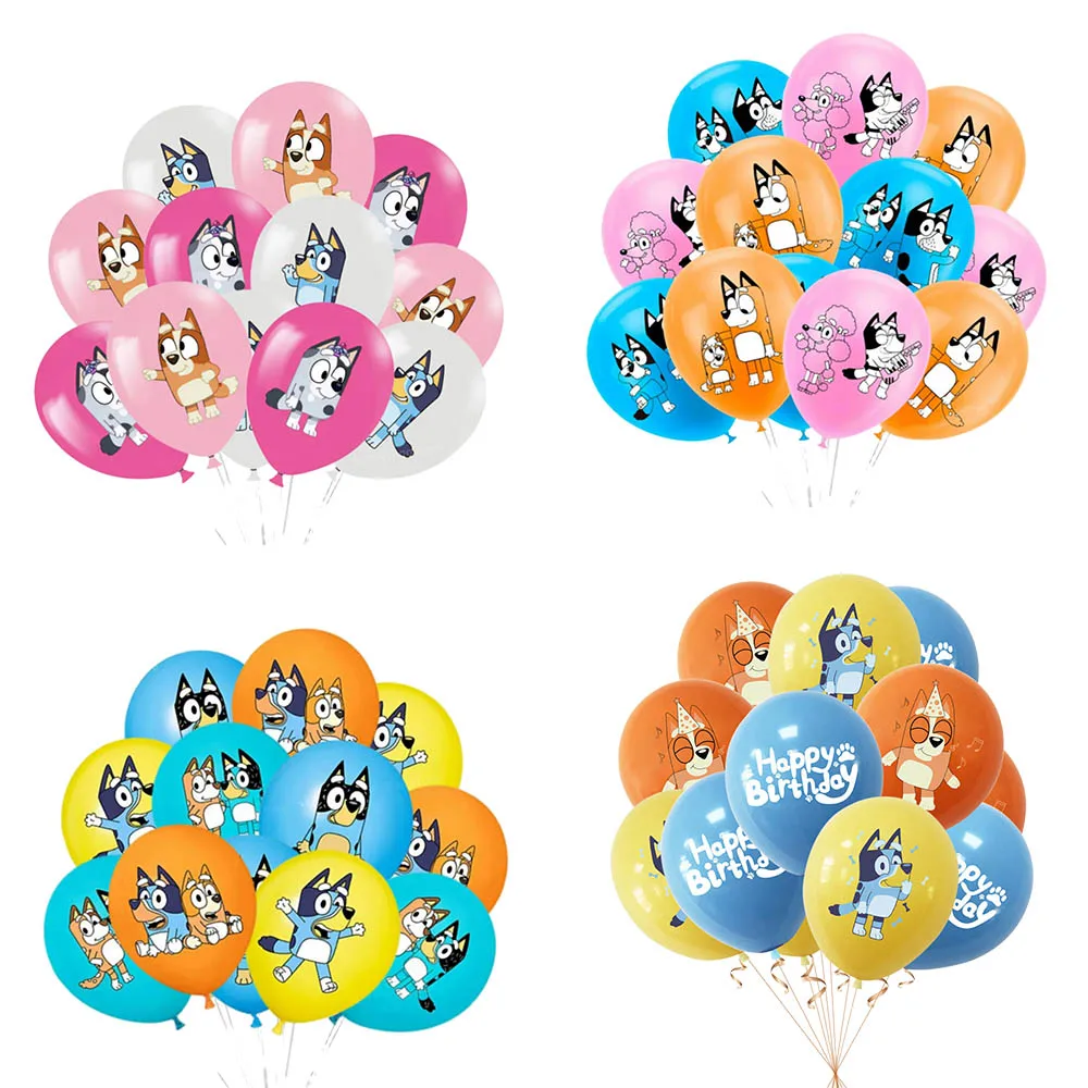 Ensemble de ballons en Latex thème Bluey Bingo, 12/24/36 pièces, 12 pouces, fournitures de fête d'anniversaire pour garçon et fille, décorations de fête prénatale, jouets pour enfants