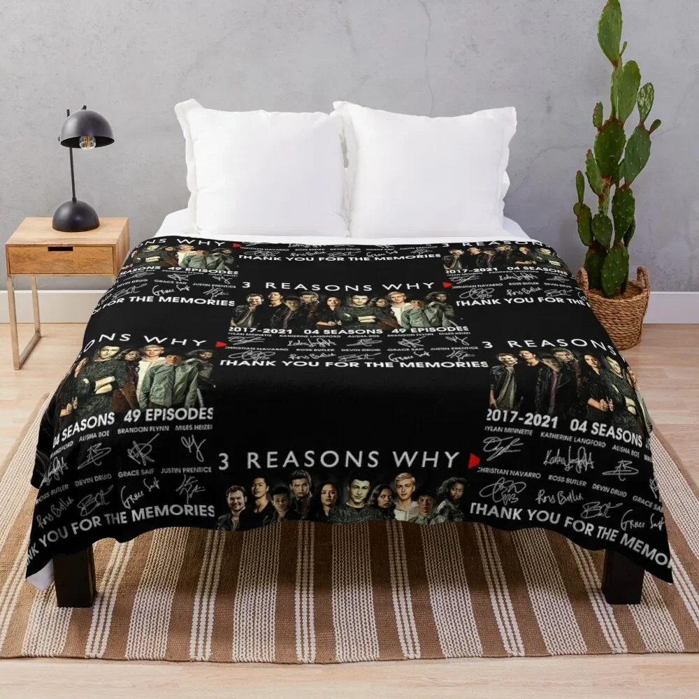 13 Reasons Why Members Signature And Thank You For The Memories Shirt Throw Blanket valentine gift ideas sofa bed Blankets