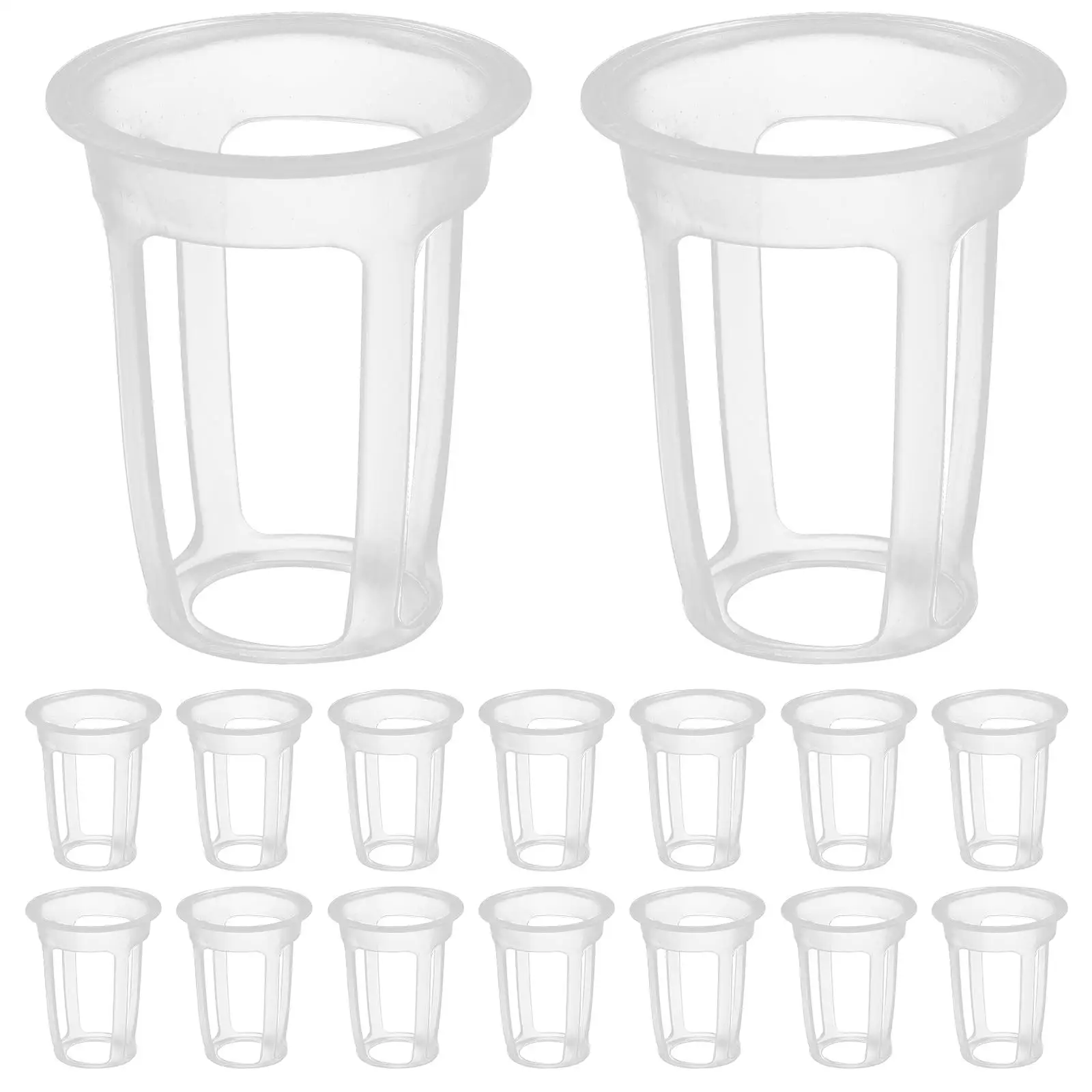 

100pcs Hydroponic Baskets White Net Cups for Vegetables Fruits Flowers Balcony Garden Containers Seedling Pots Planter