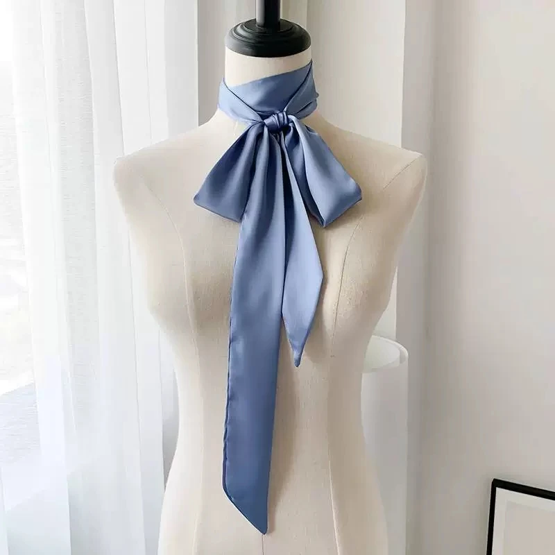 5x200cm Solid Silk Hairbands for Women