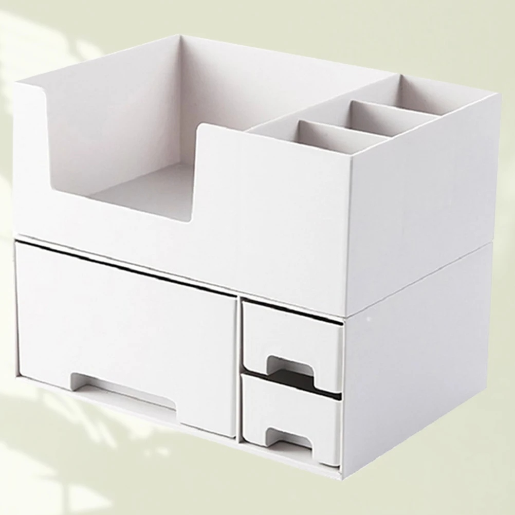 

Computer Monitor Elevated Shelf Storage Organizer Stationery Cosmetics Box Drawer For Office Workers Students Makeup