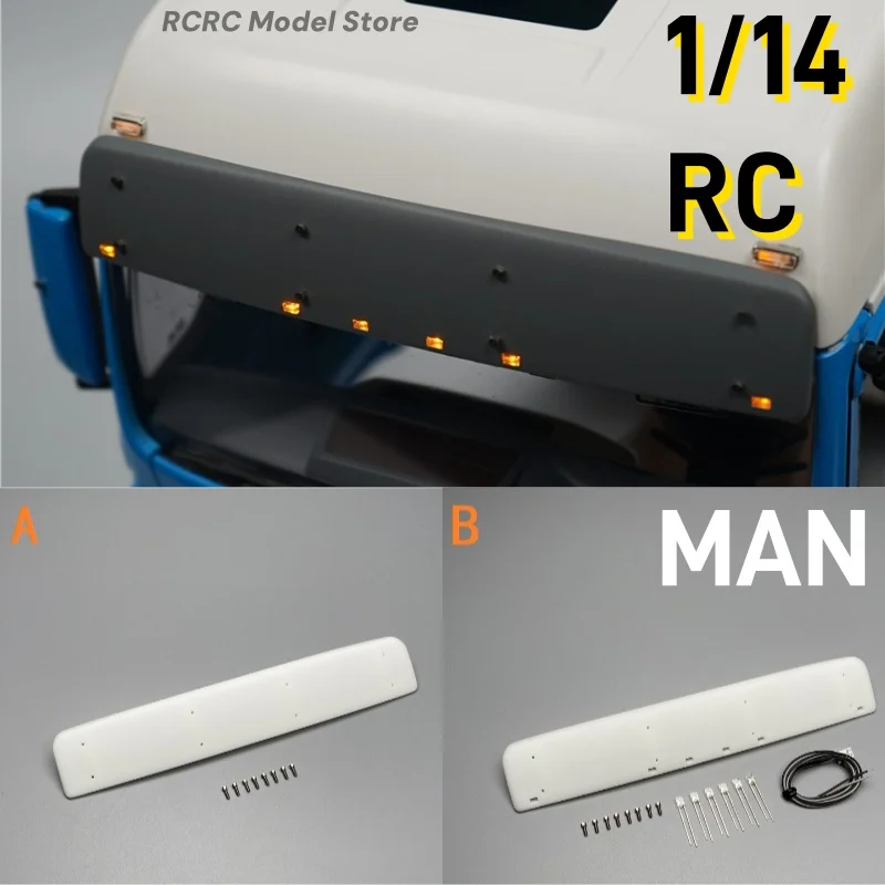 

1/14 RC TGX Truck Солнцезащитный козырек Светодиодное декоративное освещение на крыше для Tamiya 1/14 Тракторный грузовик MAN TGX Аксессуары Запчасти