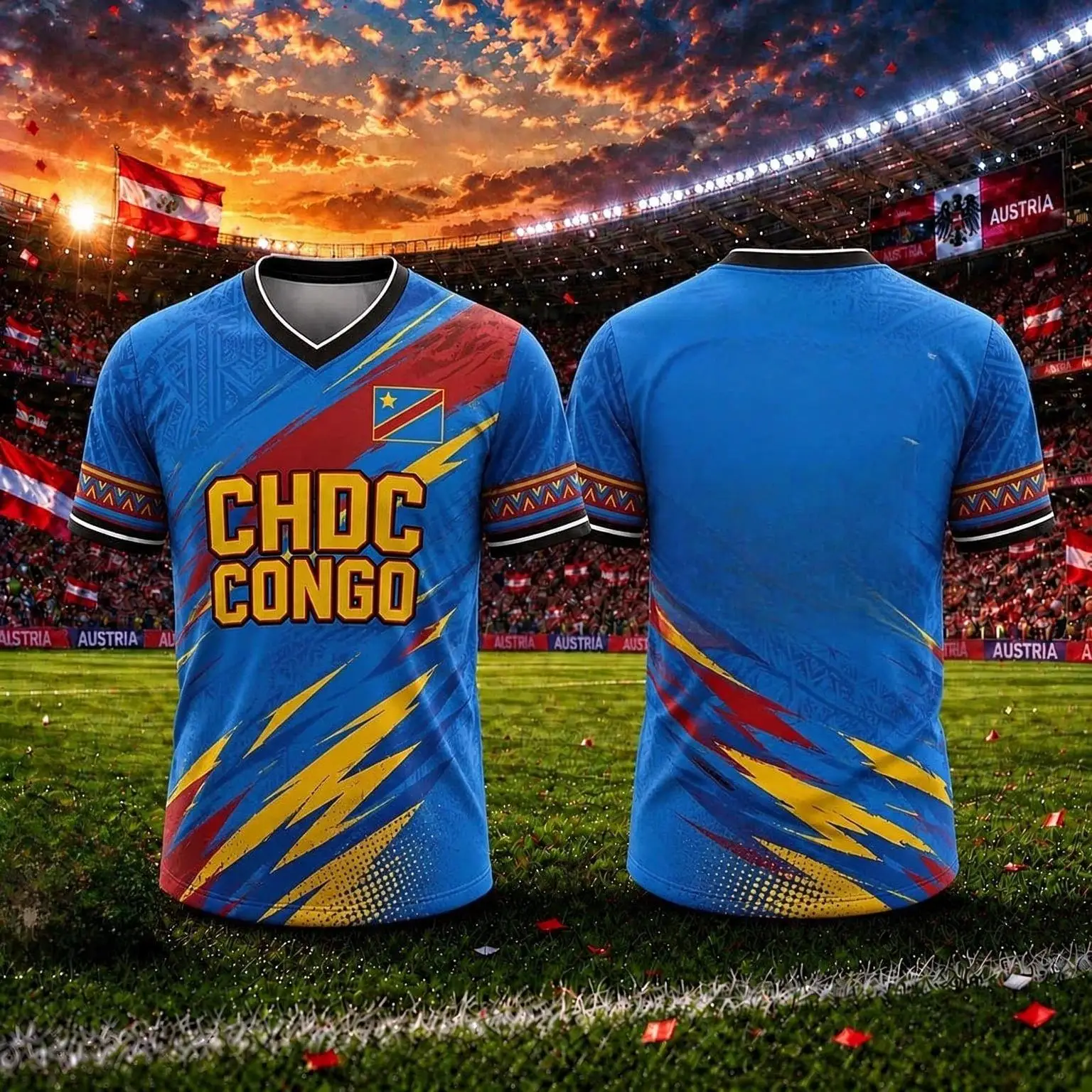 Summer Democratic Republic Of Congo Special Football Jersey T-shirt Men Women T-shirt Top Football Fan Gift Summer Men' Clothing