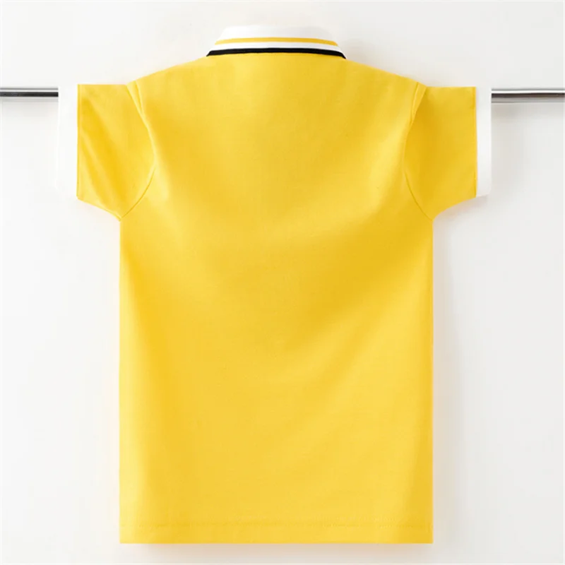 Summer Boys Polo Shirt Luxury Embroidered Cotton Lapel Collar Short Sleeves Tops Cotton T-Shirt for Children\'s