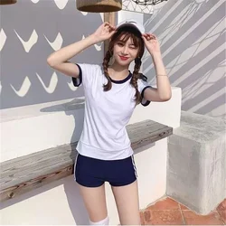 Japanese School Uniform Women Jersey Anime Cosplay Costume Gym Sportwear Cheerleader Volleyball JK New T Shirt Shorts Bloomers