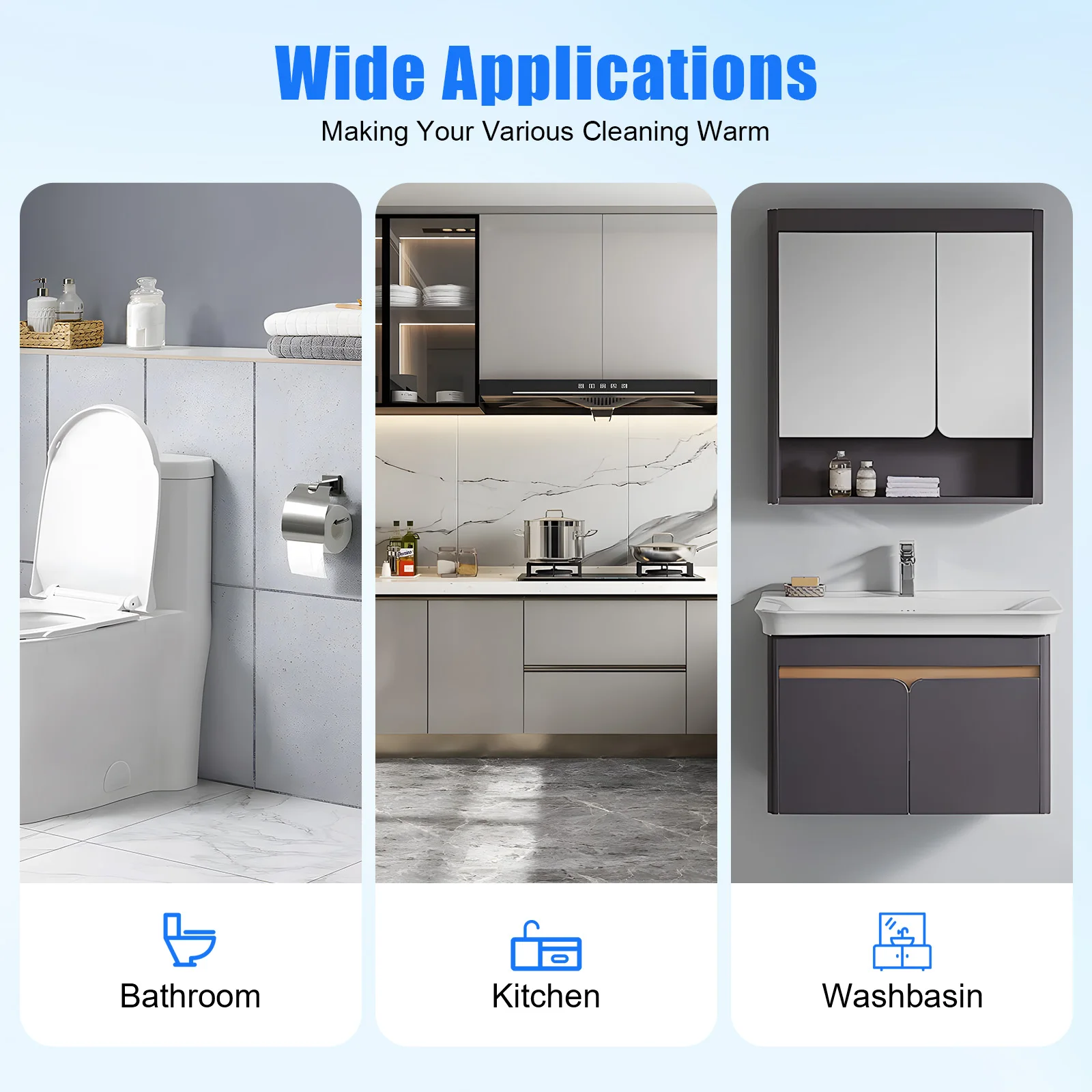 سخان مياه كهربائي مع شاشة LED، وظيفة قوية 2000 وات، درجة حرارة قابلة للتعديل (86-149 ℉ ) لشقة المطبخ المنزلية