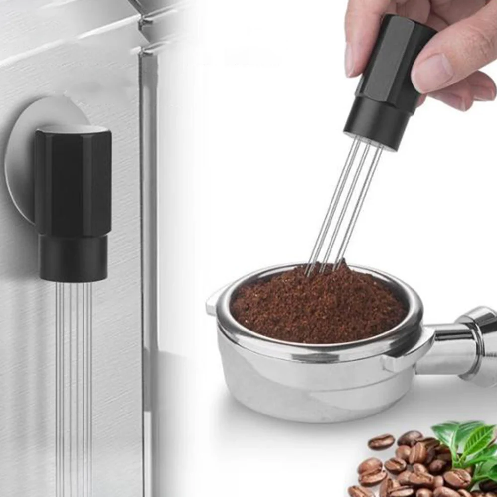 Distribuidor de Agulhas para Espresso, Ferramenta de Distribuição de Café Espresso, Misturador de Precisão com Ímãs para Distribuição de Café