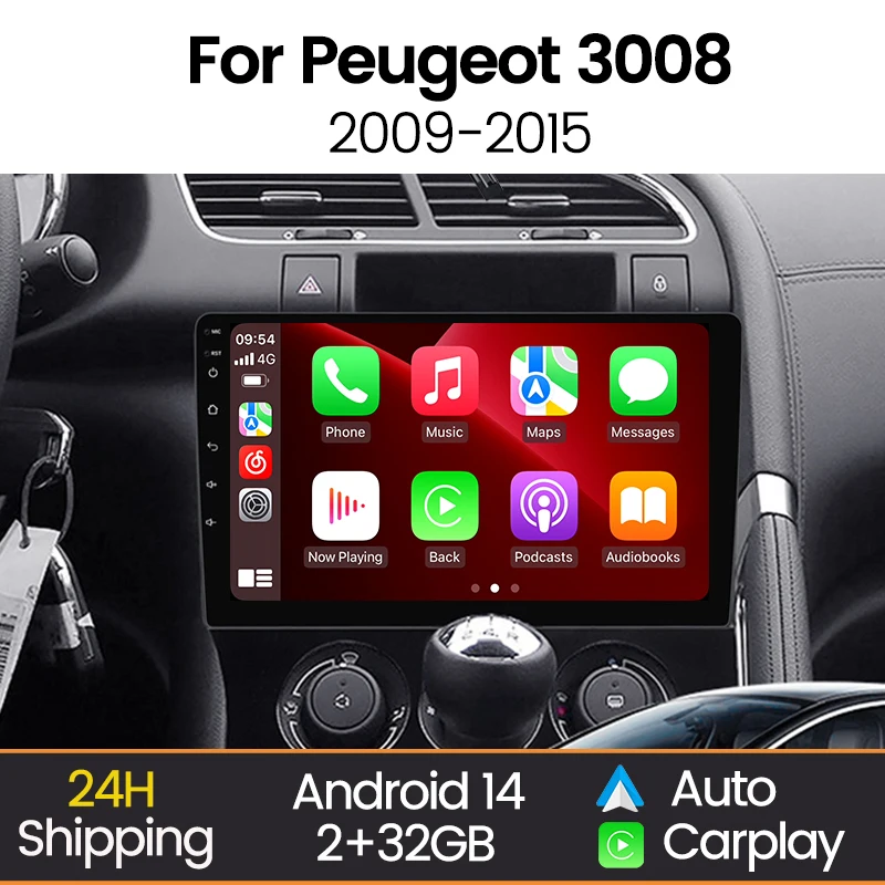

MEKEDE Android 14 Car Radio Multimedia Player For Peugeot 3008 5008 AT MT 2009 2012 - 2016 Carplay Auto Autoradio Navigation GPS