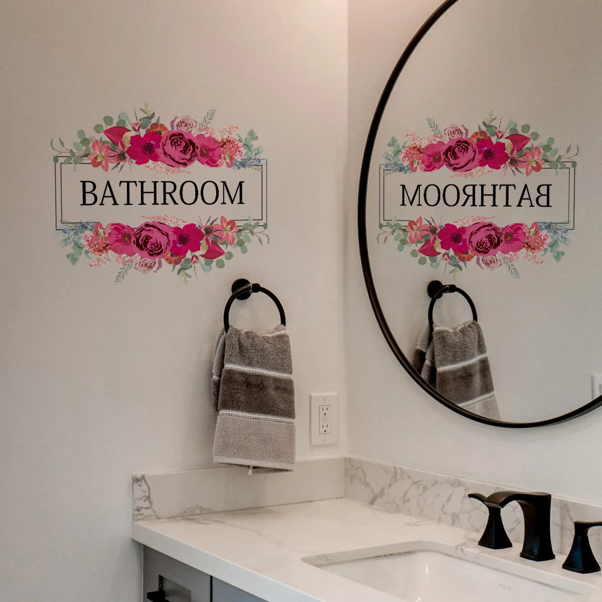 1 قطعة الحمامات الإبداعية ملصقات جدار الموضة الإنجليزية جدار الفن ملصق حائط من الفينيل تصميم المنزل ديكور الباب خلفية الجداريات ذاتية اللصق #4