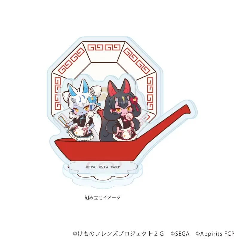 Anime Kemono Friends 3 China Maid Ver Serval Kinkaku Acrylic Figure Stand Model Plate Keychains Gifts For Friends