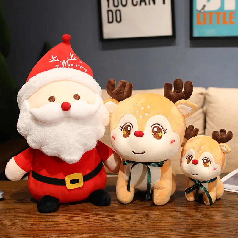 22/25/35cm Christams Plush Toy Christmas Santa Claus Elk Stuffed Festival Doll Best Gifts For Children