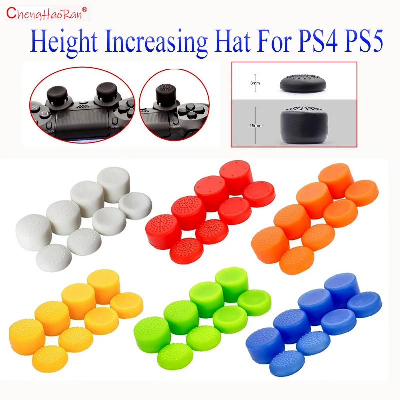 1Set 8 In1 Silicone Joystick Height Cap For PS4 PS5 XBOX Silicone Button Cap Competitive Protection Replacement Cap