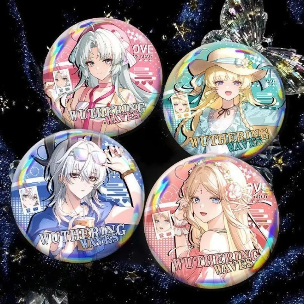 58MM Game Wuthering Waves Peripheral Zani Carlotta Ciaccona Phoebe Tinplate Badge Brooch Pin Backpack Jewelry Decoration Gift