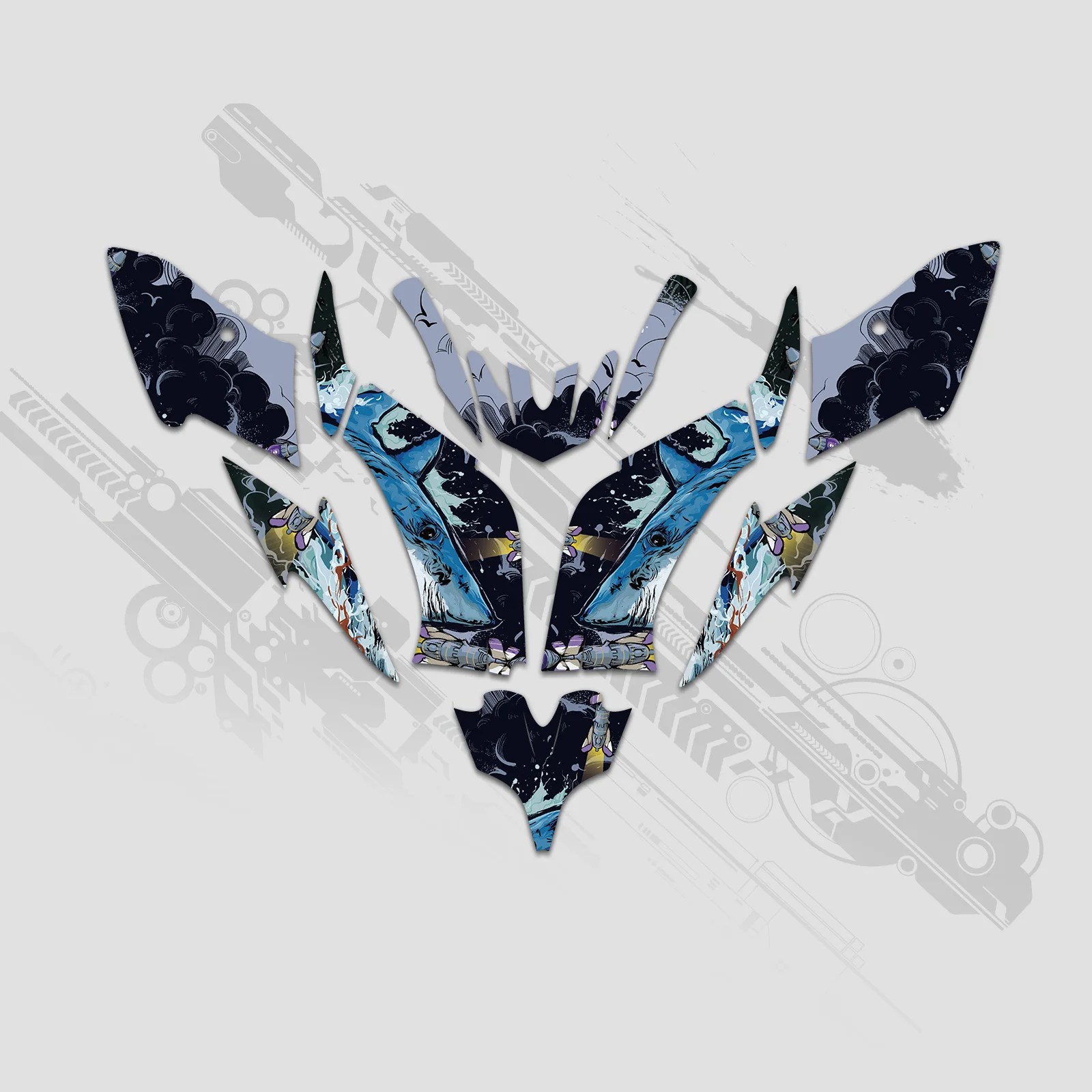 For Yamaha Raptor 250 YFM 2008-Present ATV Fairing Graphic Background Decals Sticker Kit Customize 2009 2010 2011 2012 2013 2014