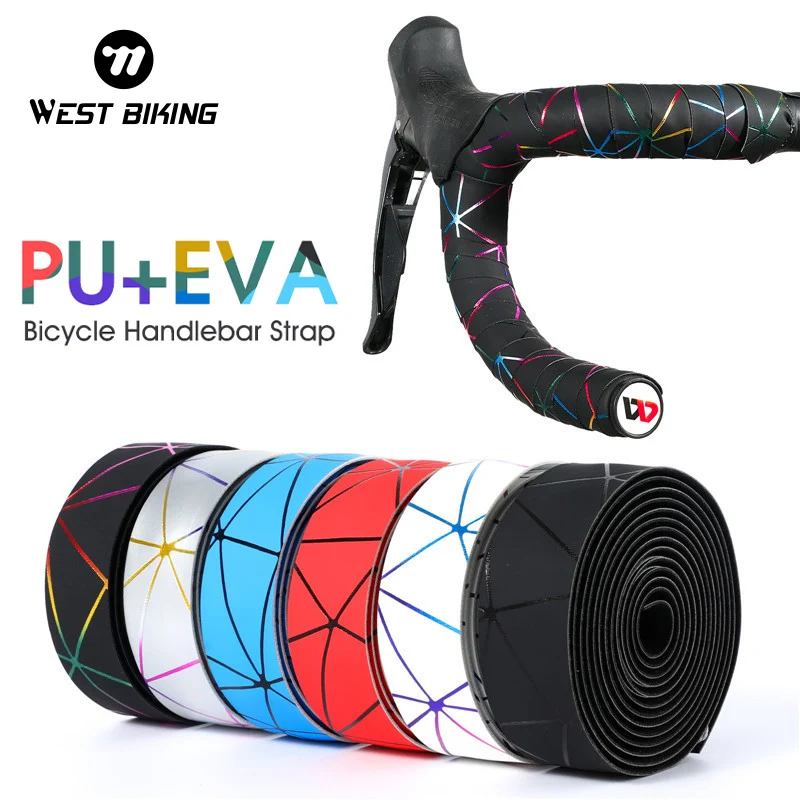 WEST BIKING Road Bicycle Handlebar Tape Soft PU EVA Bike BarsTape Anti-slip Cycling Fishing Rod Wrap Straps Bicycle Accessories