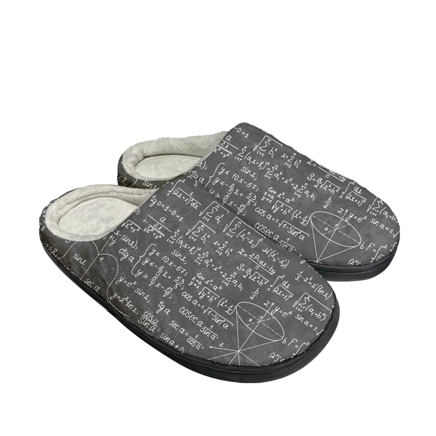 

Mathematical Equation Formula Math Home Cotton Slippers Mens Womens Plush Bedroom Keep Warm Thermal Indoor Slipper Custom Shoe