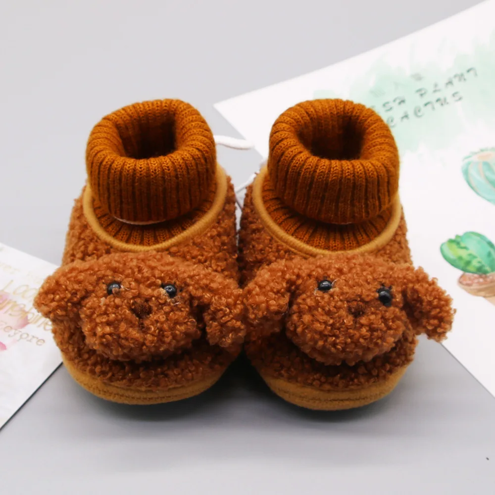 

Winter Baby Shoes with Rib Lace Up Baby Walking Shoes Without Dropping Off Shoes and Thickening Cotton Shoes