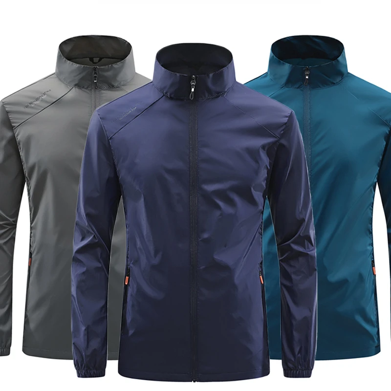 

Новая куртка для бега, ультра легкая мужская летняя повседневная куртка на молнии, мягкая кожаная ветровка, уличный мотоциклетный солнцезащитный костюм для рыбалки