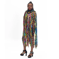 African Women Handmade Dress Jewelry Skirt African Ankara Tassel Skirt Jewelry Multi Shawl Tribal SP017